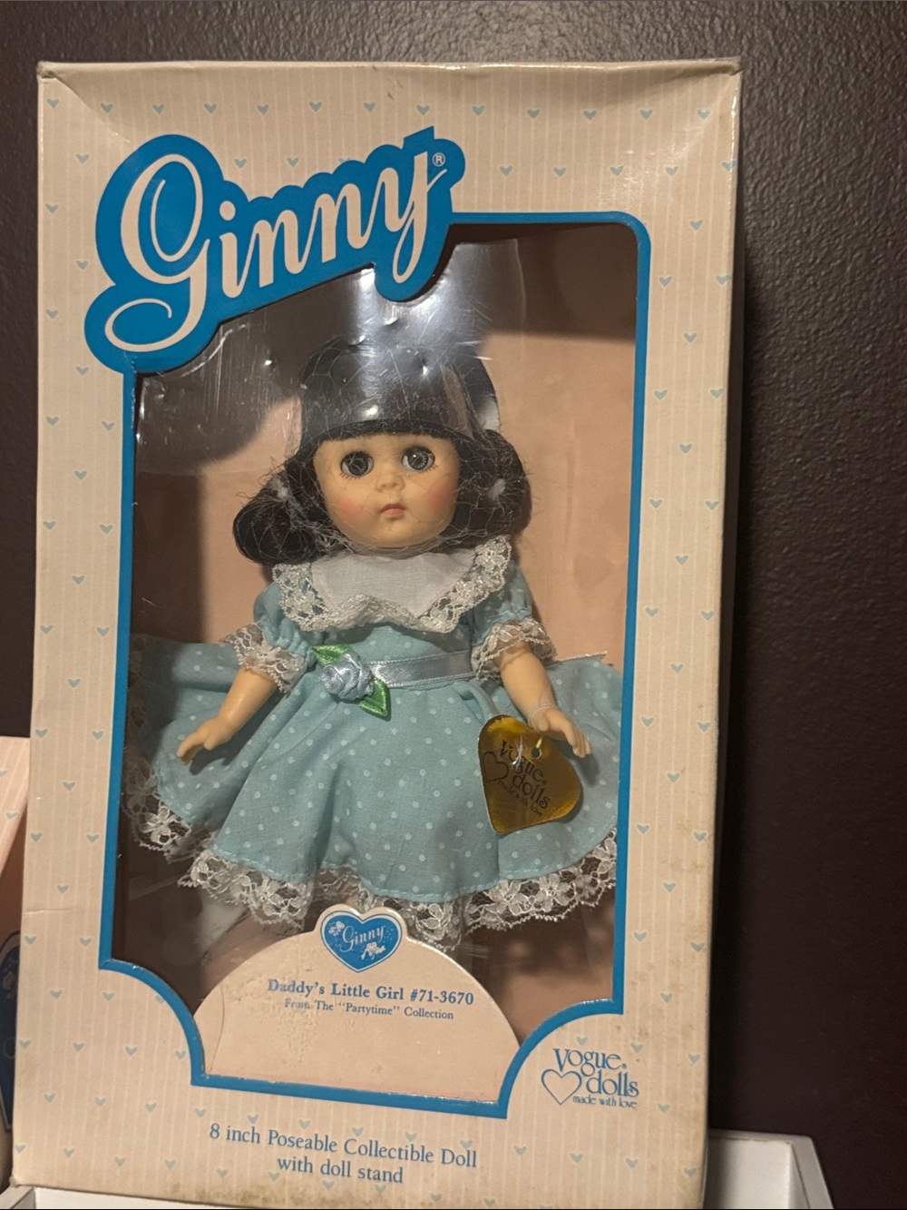 Girls' Formal Polka Dot Blue Dress Doll Outfit